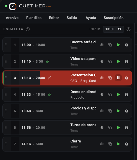 Importing a document into CueTimer Pro